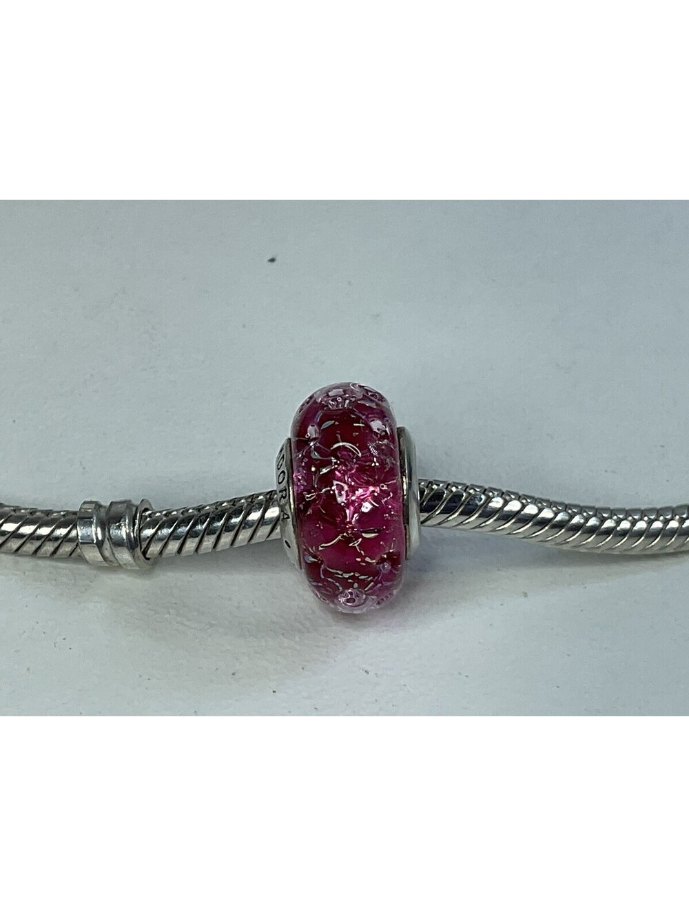 Pandora Wavy Fancy Pink Murano Charm Retired